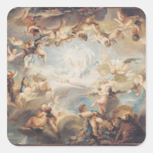 The Triumph of Cupid over alle goden, 1752 Vierkante Sticker