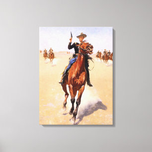 The Trooper van Frederic Remington Canvas Afdruk