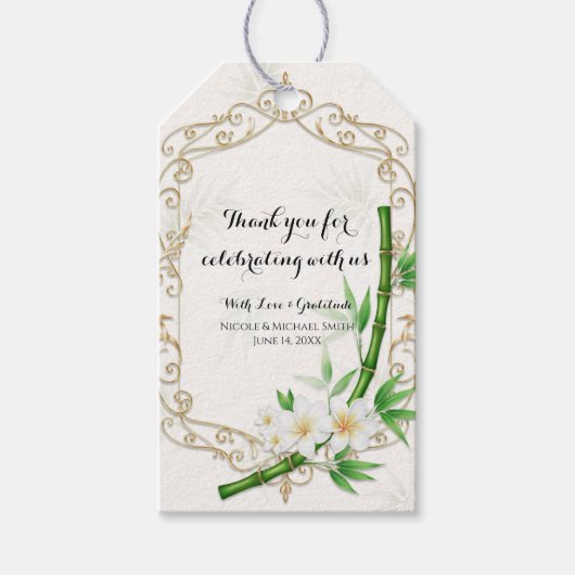 The Tropical Imperial Bamboo Garden Wedding  Cadeaulabel (Voorkant)