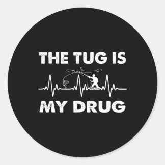 The Tug Is My Drug - Funny Gevist Visser Ronde Sticker