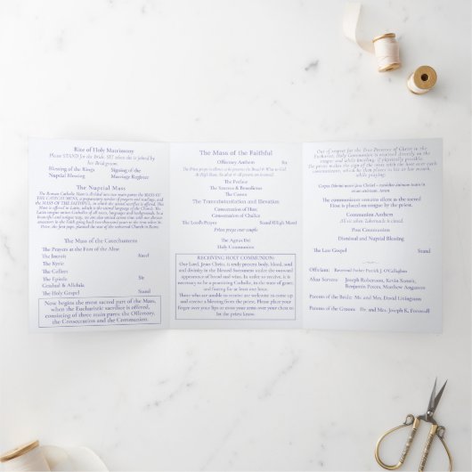 The Two Hearts Catholic Wedding Drieluik Programma (Binnen)