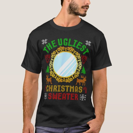 The Ugliest Ugly Christmas Sweater With Mirror Fun T-shirt (Voorkant)