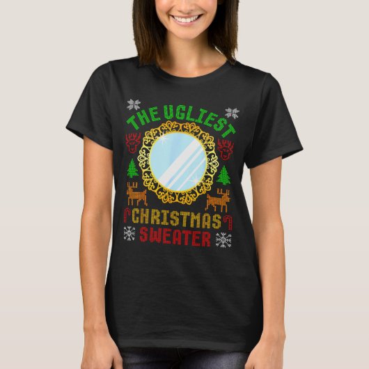 The Ugliest Ugly Christmas Sweater With Mirror Fun T-shirt (Voorkant)