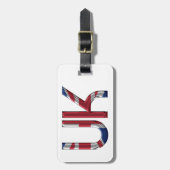 The UK Union Jack British Flag Typography Elegant Bagagelabel (Voorkant verticaal)