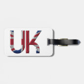 The UK Union Jack British Flag Typography Elegant Bagagelabel (Achterkant horizontaal)
