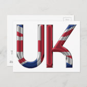 The UK Union Jack British Flag Typography Elegant Briefkaart (Voorkant / Achterkant)