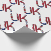 The UK Union Jack British Flag Typography Elegant Cadeaupapier (Hoek)