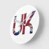 The UK Union Jack British Flag Typography Elegant Ronde Klok (Hoek)