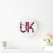The UK Union Jack British Flag Typography Elegant Ronde Klok (Huis)