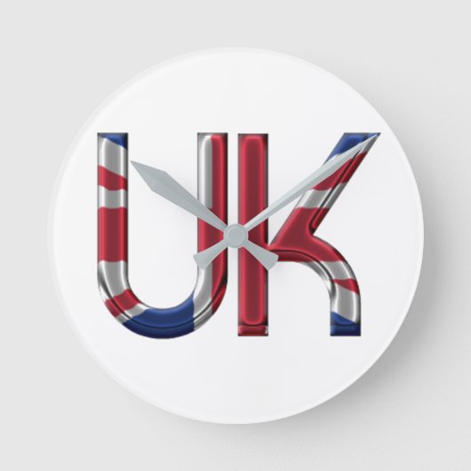 The UK Union Jack British Flag Typography Elegant Ronde Klok (Voorkant)