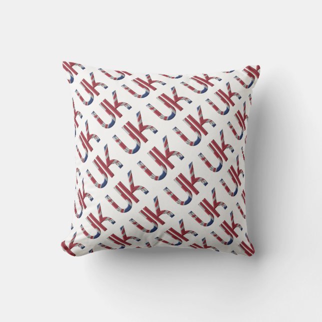 The UK Union Jack British Flag Typography Pattern Buitenkussen (Voorkant)