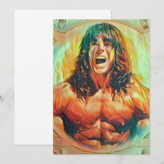 "The Ultimate Warrior" Invitations Art Alter (Devant / Derrière)