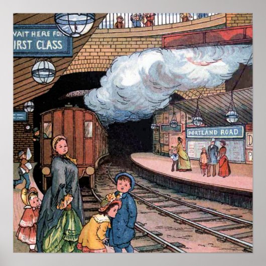 "The Underground, London", illustratie Poster (Voorkant)