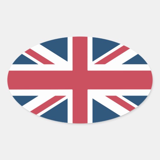 The Union Jack British Flag Ovale Sticker (Voorkant)