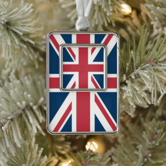 The Union Jack British Flag Verzilverd Kader Ornament