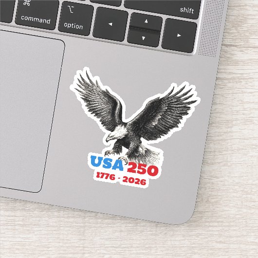 The United States 250th Anniversary Bald Eagle Sticker (Detail)