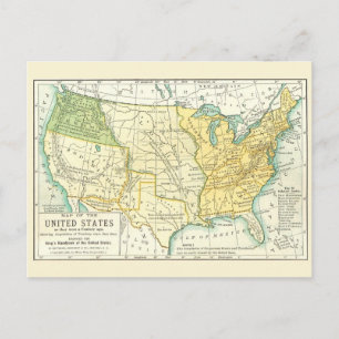 The United States - Vintage Map 1791 - 1891 Briefkaart