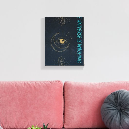 The Universe Is Watching – Mystical Design Canvas Afdruk (Insitu (Woonkamer))