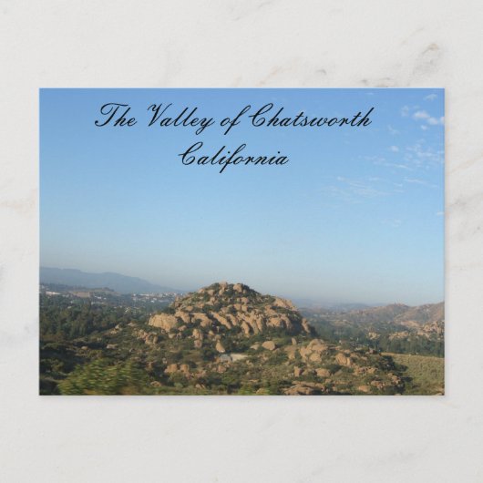 The Valley of Chatsworth California Briefkaart (Voorkant)
