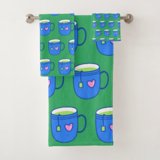 Thé vert Matcha en Motif clair Mug bleu