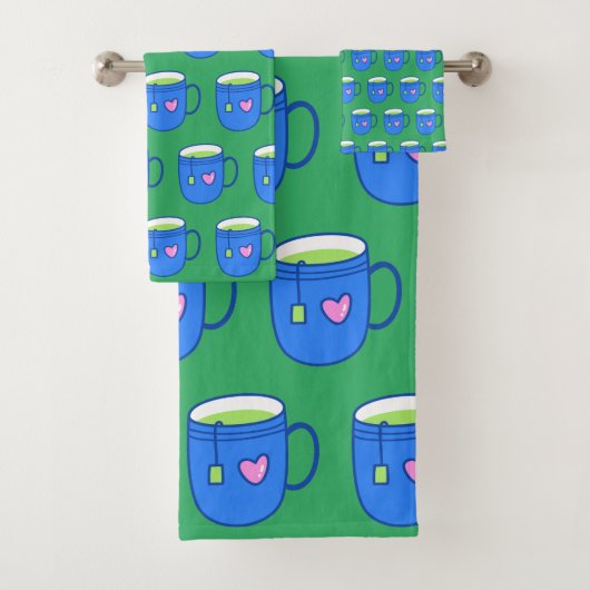 Thé vert Matcha en Motif clair Mug bleu (En situation)