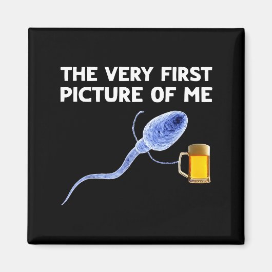 The Very First Cture Of Me Funny Sperm Holding Bee Magneet (Voorkant)