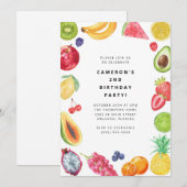 The Very Hungry Caterpillar Fruit Birthday  Kaart (Voorkant / Achterkant)