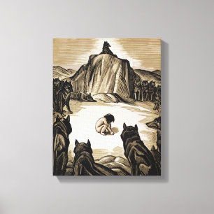 The Village Club, uit 'The Oerwoud Book', van Rudy Canvas Afdruk