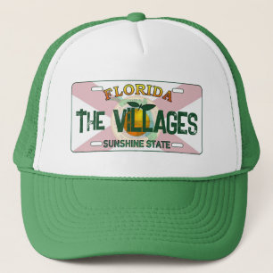 The Villages Florida vlag kentekenplaat hoed Trucker Pet
