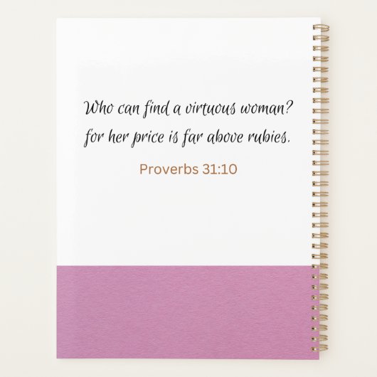 The Virtuous Woman Planner (Achterkant)