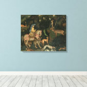 The Vision of St. Eustachius, c.1438-42 Canvas Afdruk (Insitu (Houten vloer))