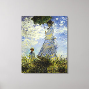 The Walk, Lady met Parasol Canvas Afdruk