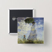 The Walk, Lady met Parasol Vierkante Button 5,1 Cm (Voorkant /achterkant)