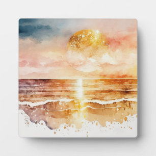 The Watercolor Beach Serie Ontwerp 1 Fotoplaat