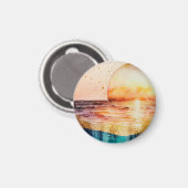 The Watercolor Beach Serie Ontwerp 3 Magneet (Voorkant / Achterkant)