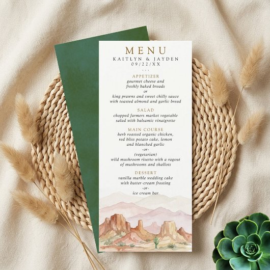 The Watercolor Desert Range Trouw Suite - Menu