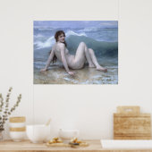 The Wave van William-Adolphe Bouguereau Poster (Keuken)