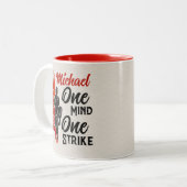 The Way of Karate - Brushstroke Power Tweekleurige Koffiemok (Voorkant links)