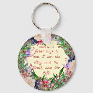 The Way, the Truth and the Life - Button Sleutelha Sleutelhanger