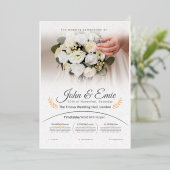 THE WEDDING CELEBRATION FOLIE UITNODIGING (Staand Voorkant)