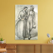 The Wedding Morning - Het vertrek, c.1846 Canvas Afdruk (Insitu (Woonkamer))