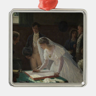 The Wedding Register (door Edmund Blair Leighton) Metalen Ornament