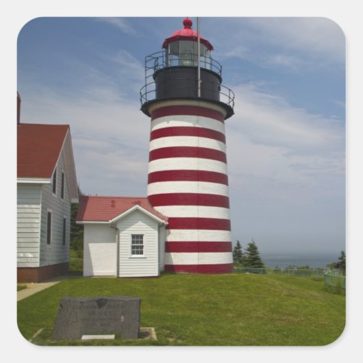 The West Quoddy Head Lighthouse State Park Vierkante Sticker (Voorkant)