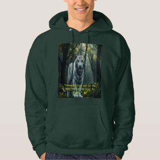**"The Whispering Forest: A White Tiger's Majesty" Hoodie