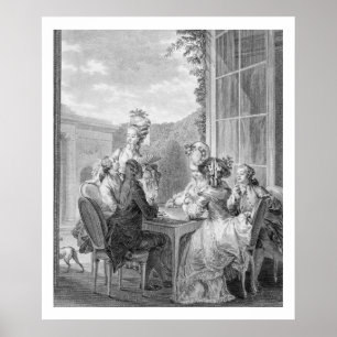The Whist Party, 1783, gegraveerd door Jean Dambru Poster