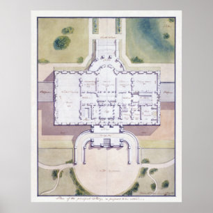 The White House Washington D.C. Architecture Plan Poster