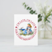 The White Rabbit Rushes beroemd gemaakt door Alice Briefkaart (Staand voorkant)