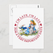 The White Rabbit Rushes beroemd gemaakt door Alice Briefkaart (Voorkant / Achterkant)