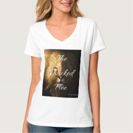 The Wicked Flee Spreuken 28:1 KJV Vrouwen V-hals T-shirt