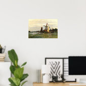 The Windmill Zaandam, Monet 1871 Poster (Thuiskantoor)